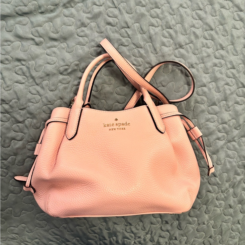 ♠️Kate Spade Dumpling Small Pebbled Leather Satchel Crossbody, Light Pink
